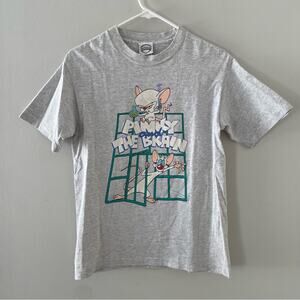 Vintage 1993 Warner Bros Animaniacs Pinky & The Brain Pre-Shrunk T-Shirt Size S